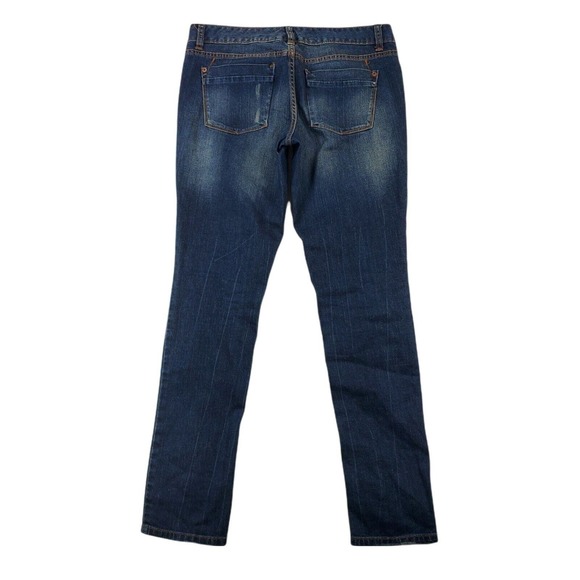 CC - Mossimo Womens Jeans 6 Short Skinny Denim Blue Dark Wash Mid Rise Stretch - Picture 2 of 5